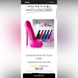 Hot Pink Cinderella Shoe Hair Holder